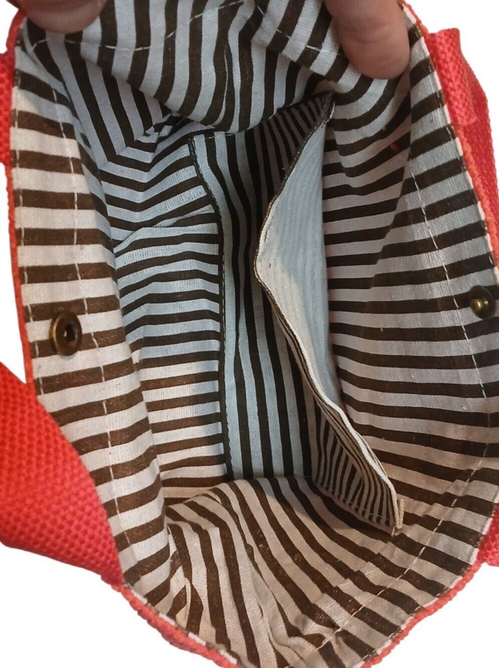 Peanuts -Corduroy ECO Friendly Tote/Hand Bag,The Whole Gang is Here,Inside Pocke - Picture 9 of 12